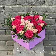 Цветочная композиция из Розы в коробке в Мамедкалу