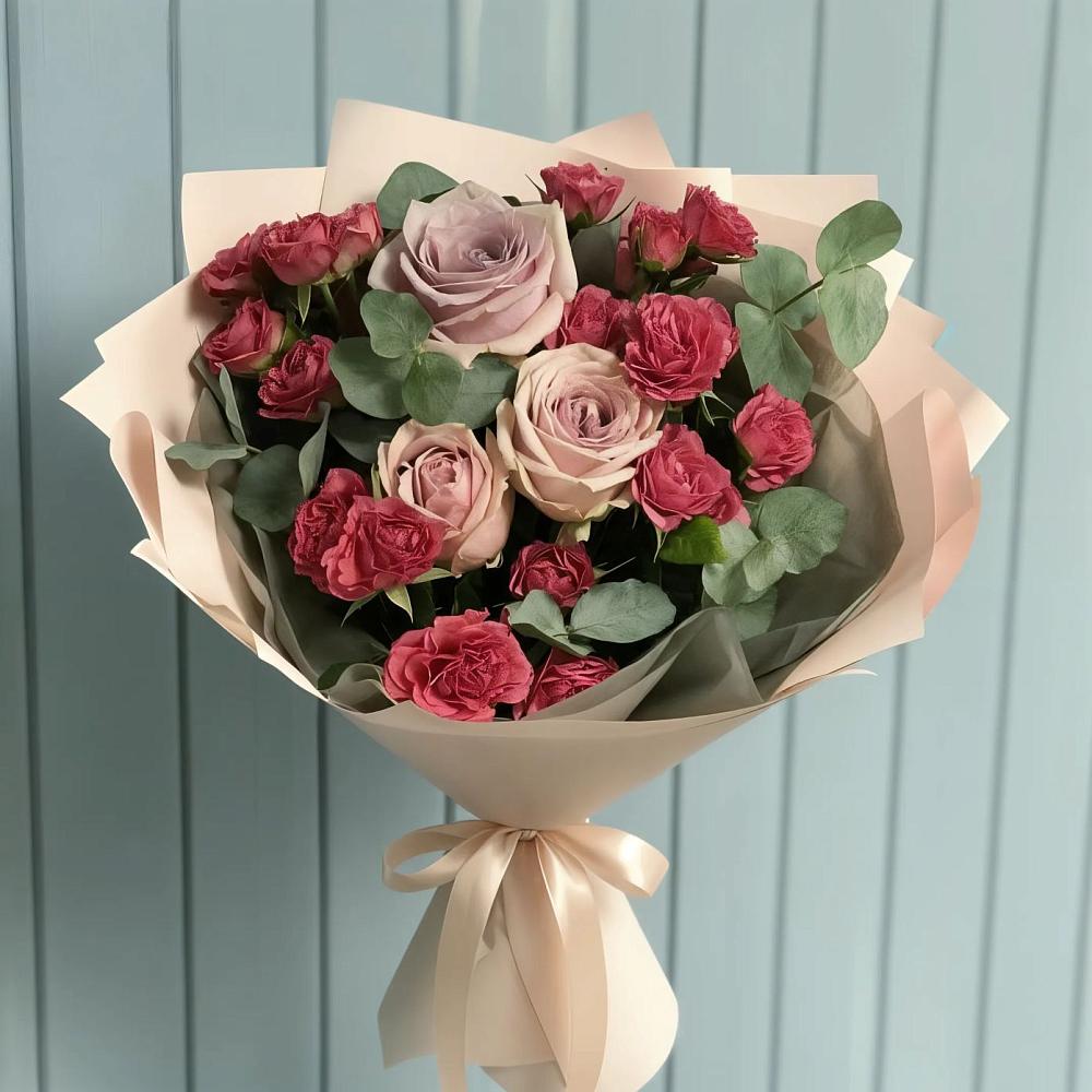 Букет цветов из: Гвоздики и Розы в Мамедкалу