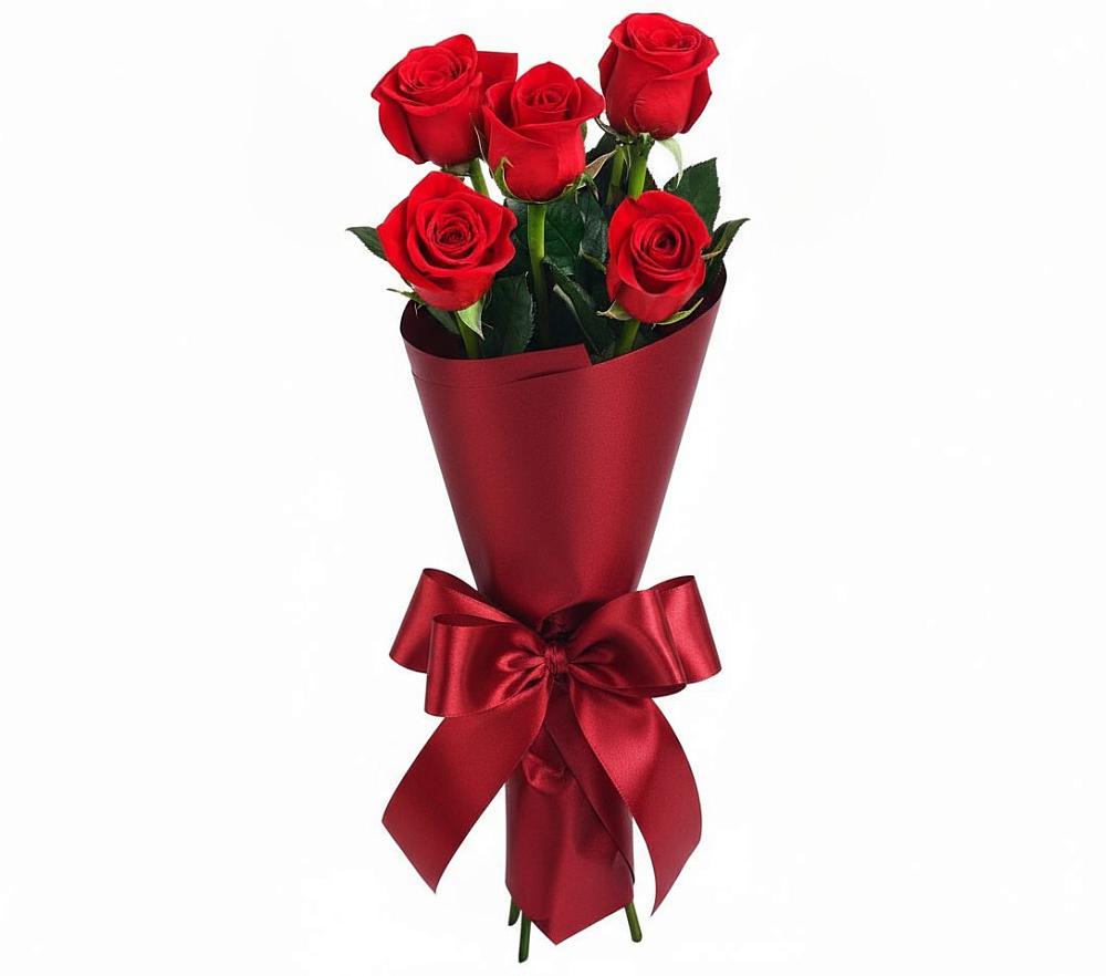Букет 5 Красных роз Эдлесс Лав в Мамедкалу