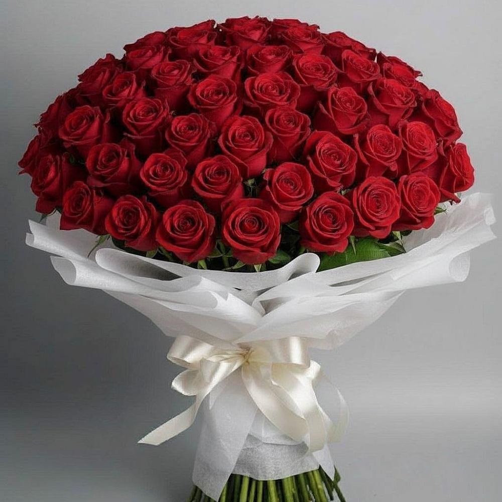 Букет 101 Красная роза Блэк Мэджик в Мамедкалу