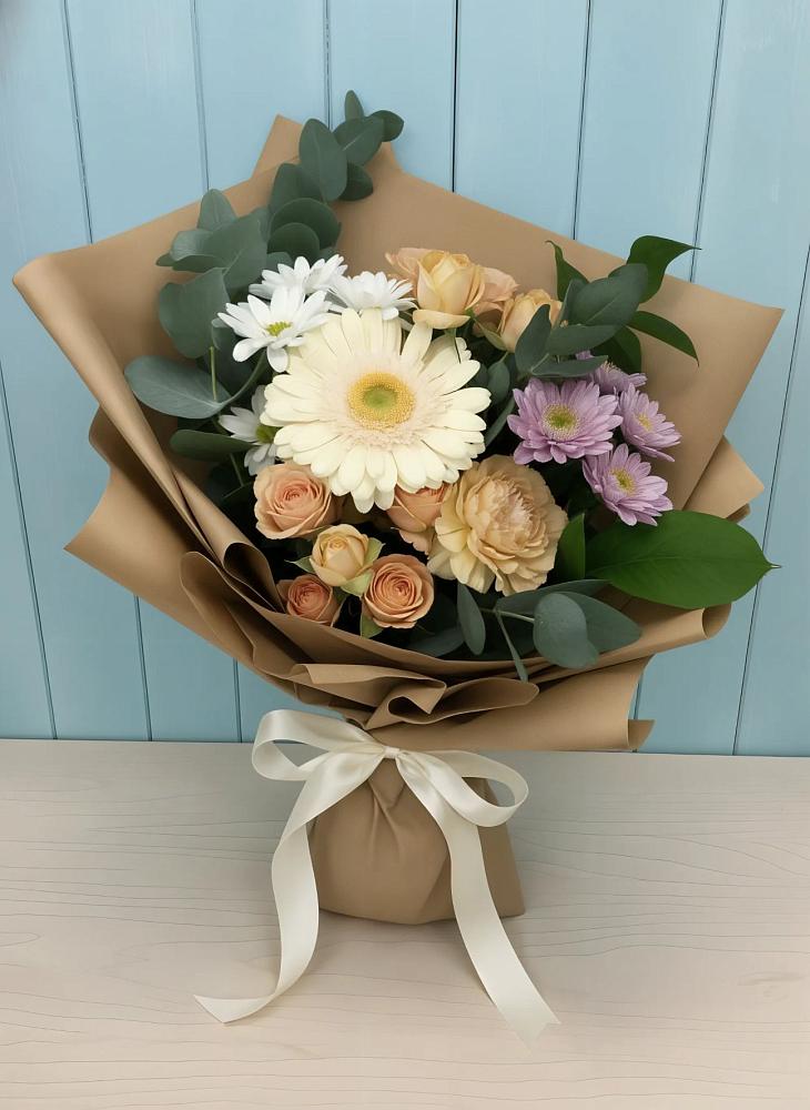 Букет цветов из: Герберы и Хризантемы в Мамедкалу