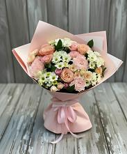 Букет цветов из:  Гвоздики, Розы и Хризантемы в Мамедкалу