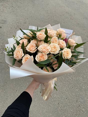 Букет Кремовые розы Латте в Мамедкалу