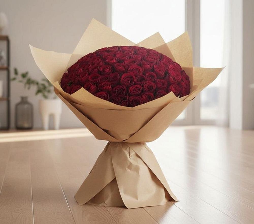 Букет 101 Красная роза в Мамедкалу