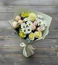 Букет цветов из:  Альстромерии, Розы и Хризантемы в Мамедкалу