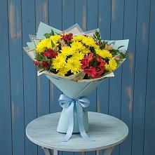 Букет цветов из:  Альстромерии и Хризантемы #REPLACE_PRED# Мамедкалу