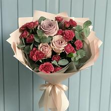 Букет цветов из:  Гвоздики и Розы в Мамедкалу