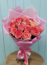 Букет 15 Розовых роз Равель в Мамедкалу