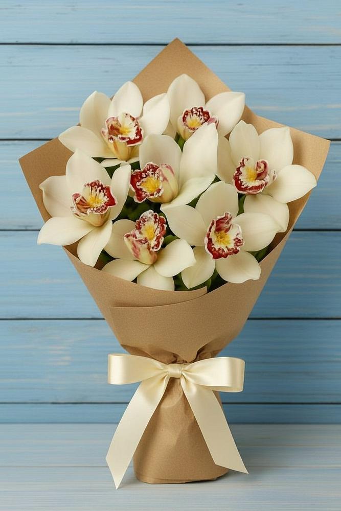 Букет цветов из: Орхидеи и Розы в Мамедкалу