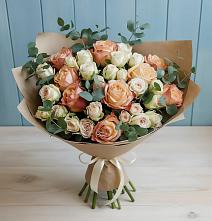 Букет цветов из:  Альстромерии и Розы в Мамедкалу